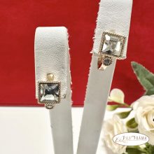 18K Gold Filled, antiallergén, eredeti kristályos fülbevaló - Via white