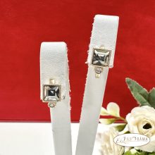 18K Gold Filled, antiallergén, eredeti kristályos fülbevaló - Via white