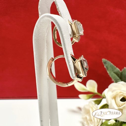 18K Gold Filled, antiallergén, eredeti kristályos fülbevaló - Via white