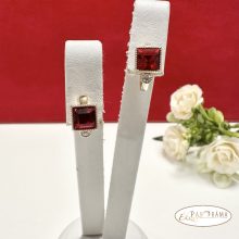 18K Gold Filled, antiallergén, eredeti kristályos fülbevaló - Via red