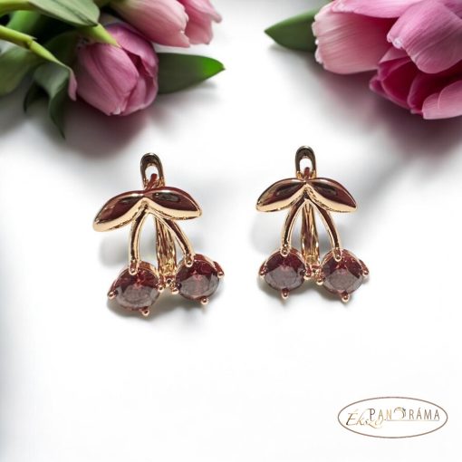 18K Gold Filled, antiallergén fülbevaló  - Cherry