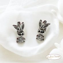 White Gold Filled, antiallergén fülbevaló - Rabbit