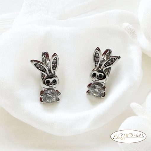 White Gold Filled, antiallergén fülbevaló - Rabbit