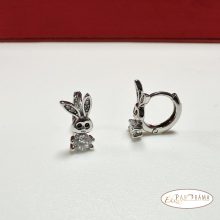 White Gold Filled, antiallergén fülbevaló - Rabbit
