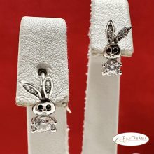 White Gold Filled, antiallergén fülbevaló - Rabbit