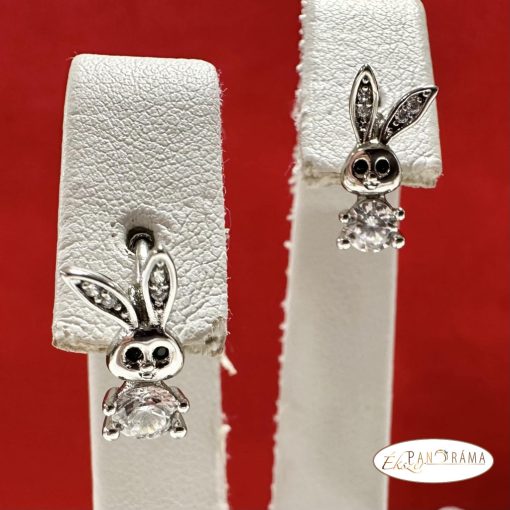 White Gold Filled, antiallergén fülbevaló - Rabbit