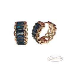 18K Gold Filled, antiallergén fülbevaló  - Nina blue