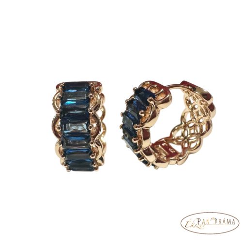 18K Gold Filled, antiallergén fülbevaló  - Nina blue