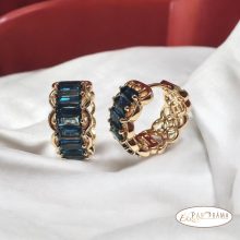 18K Gold Filled, antiallergén fülbevaló  - Nina blue