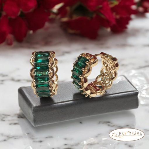 18K Gold Filled, antiallergén fülbevaló  - Nina green