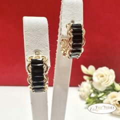 18K Gold Filled, antiallergén fülbevaló  - Nina black
