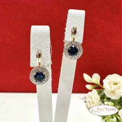   18K Gold Filled, antiallergén fülbevaló  - Naomy dark blue