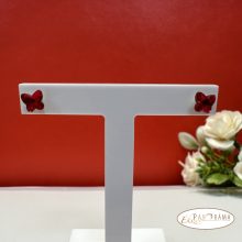 Eredeti kristályos, beszúrós fülbevaló - Butterfly red