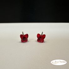 Eredeti kristályos, beszúrós fülbevaló - Butterfly red