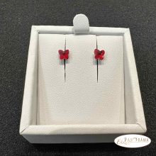 Eredeti kristályos, beszúrós fülbevaló - Butterfly red