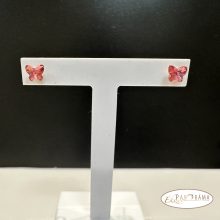 Eredeti kristályos, beszúrós fülbevaló - Butterfly rose