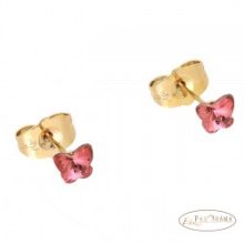 Eredeti kristályos, beszúrós fülbevaló - Butterfly rose