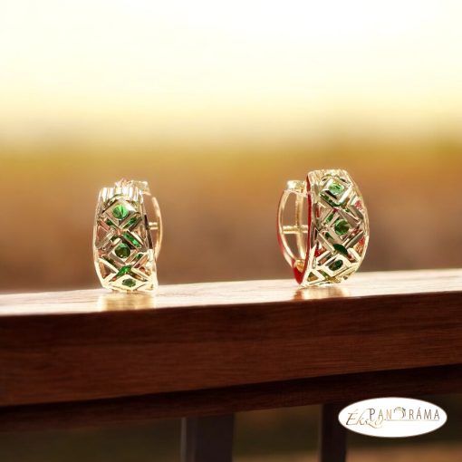 18K Gold Filled, antiallergén fülbevaló  - Nina green