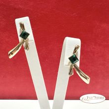 18K Gold Filled, eredeti kristályos fülbevaló - Milla smaragd
