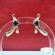 18K Gold Filled, eredeti kristályos fülbevaló - Milla smaragd