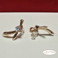 18K Gold Filled, eredeti kristályos fülbevaló - Milla AB