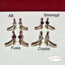 18K Gold Filled, eredeti kristályos fülbevaló - Milla AB