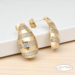   18K Gold Filled, bőrbarát, stiftes, beszúrós fülbevaló kristályokkal- Dorothea