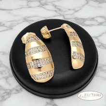 18K Gold Filled, bőrbarát, stiftes, beszúrós fülbevaló kristályokkal- Dorothea