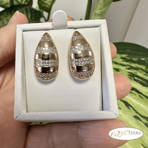 18K Gold Filled, bőrbarát, stiftes, beszúrós fülbevaló kristályokkal- Dorothea