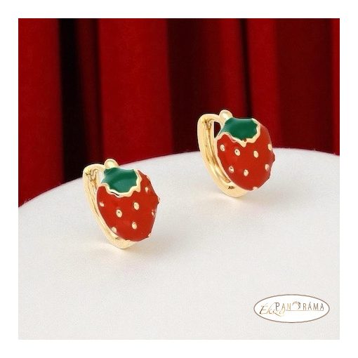  18K Gold Filled, bőrbarát gyerek fülbevaló  - Eperke