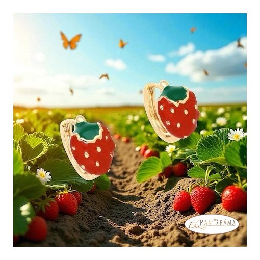  18K Gold Filled, bőrbarát gyerek fülbevaló  - Eperke