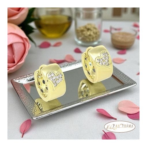 14K Gold filled, bőrbarát fülbevaló - Little heart