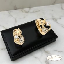  18K Gold Filled, bőrbarát gyerek fülbevaló  - Cat