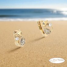  18K Gold Filled, bőrbarát gyerek fülbevaló  - Cat