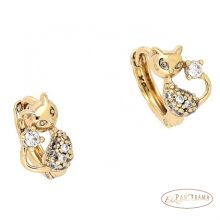  18K Gold Filled, bőrbarát gyerek fülbevaló  - Cat