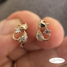  18K Gold Filled, bőrbarát gyerek fülbevaló  - Cat