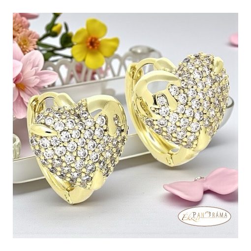 14K Gold Filled fülbevaló - Szív
