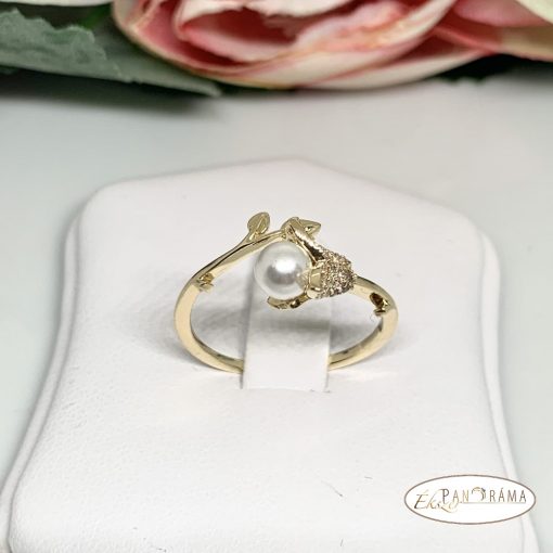 14 K Gold Filled  gyűrű , állítható - Gyöngyvirág