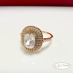 18 K Gold Filled  gyűrű - Princess big White