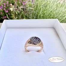 18 K Gold Filled  pecsét gyűrű  kristályokkal- Alexia blue