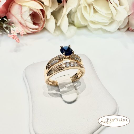  18 K Gold Filled páros gyűrű - Diána blue