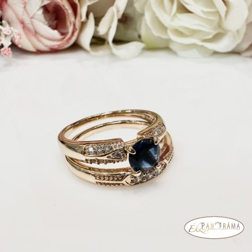  18 K Gold Filled páros gyűrű - Diána blue