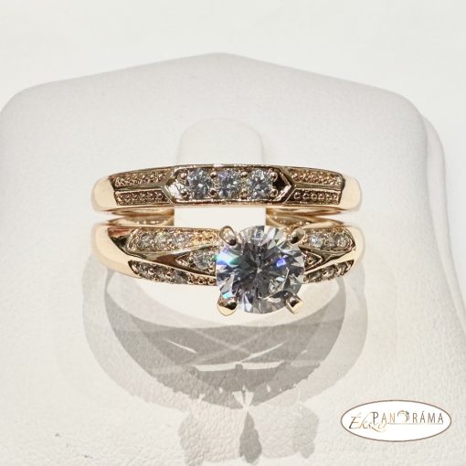  18 K Gold Filled páros gyűrű - Diána white