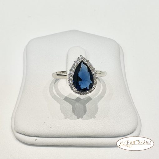 White Gold Filled kristályos  gyűrű - Anette Blue