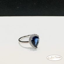 White Gold Filled kristályos  gyűrű - Anette Blue