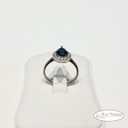 White Gold Filled kristályos  gyűrű - Anette Blue