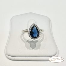 White Gold Filled kristályos  gyűrű - Anette Blue