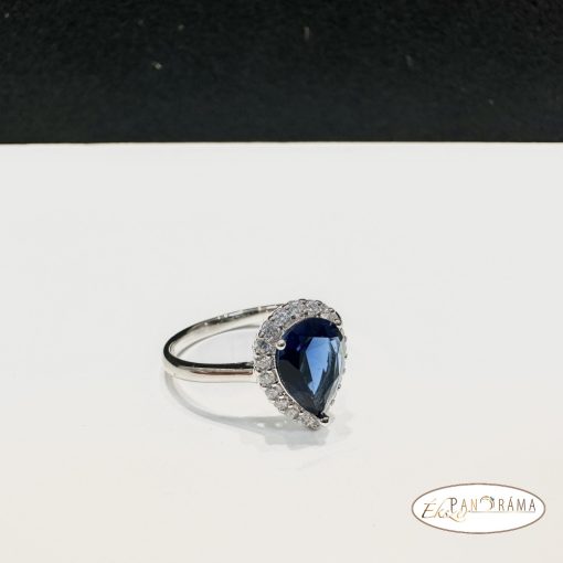 White Gold Filled kristályos  gyűrű - Anette Blue