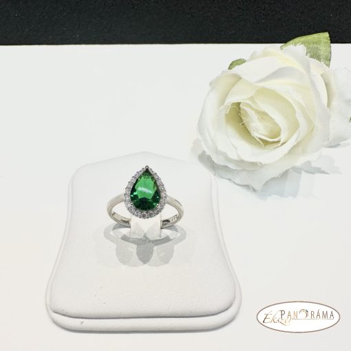 White Gold Filled kristályos  gyűrű - Anette Green