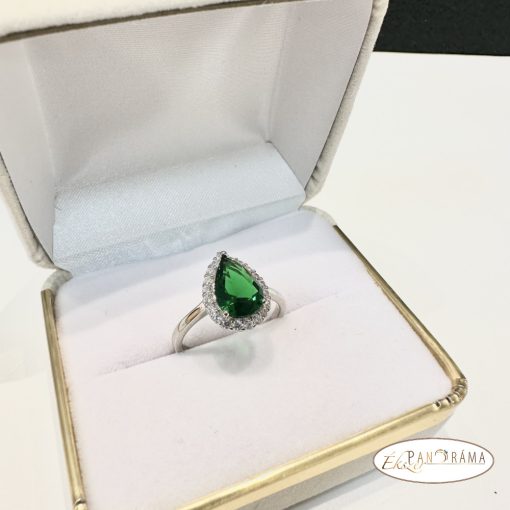 White Gold Filled kristályos  gyűrű - Anette Green